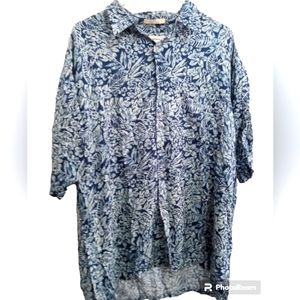 Campia Shirt, Men's XL, Hawaiian Style Button Down Lightweight Breathable Floral